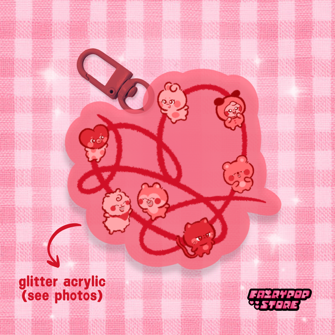 LY Answer OT7 Glitter Keychain