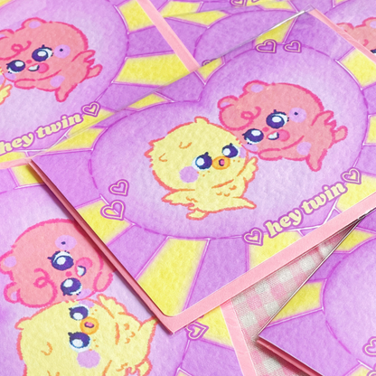 HEY TWIN Greeting Card ✶⋆.˚