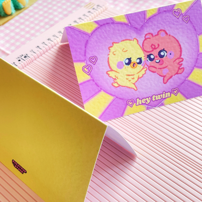 HEY TWIN Greeting Card ✶⋆.˚