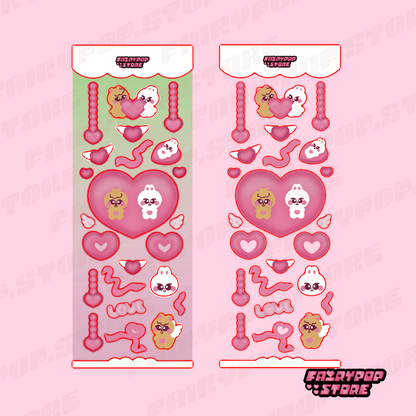 Pink Heart Quokkabit Stickersheet
