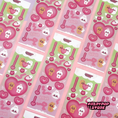 Pink Heart Quokkabit Stickersheet