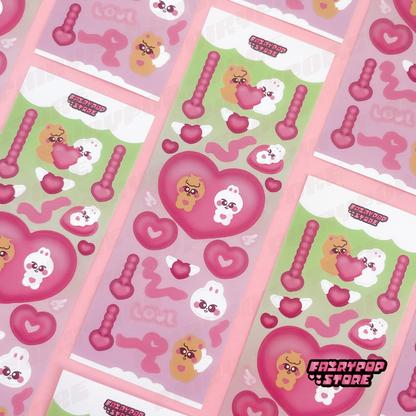 Pink Heart Quokkabit Stickersheet